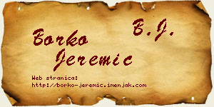 Borko Jeremić vizit kartica